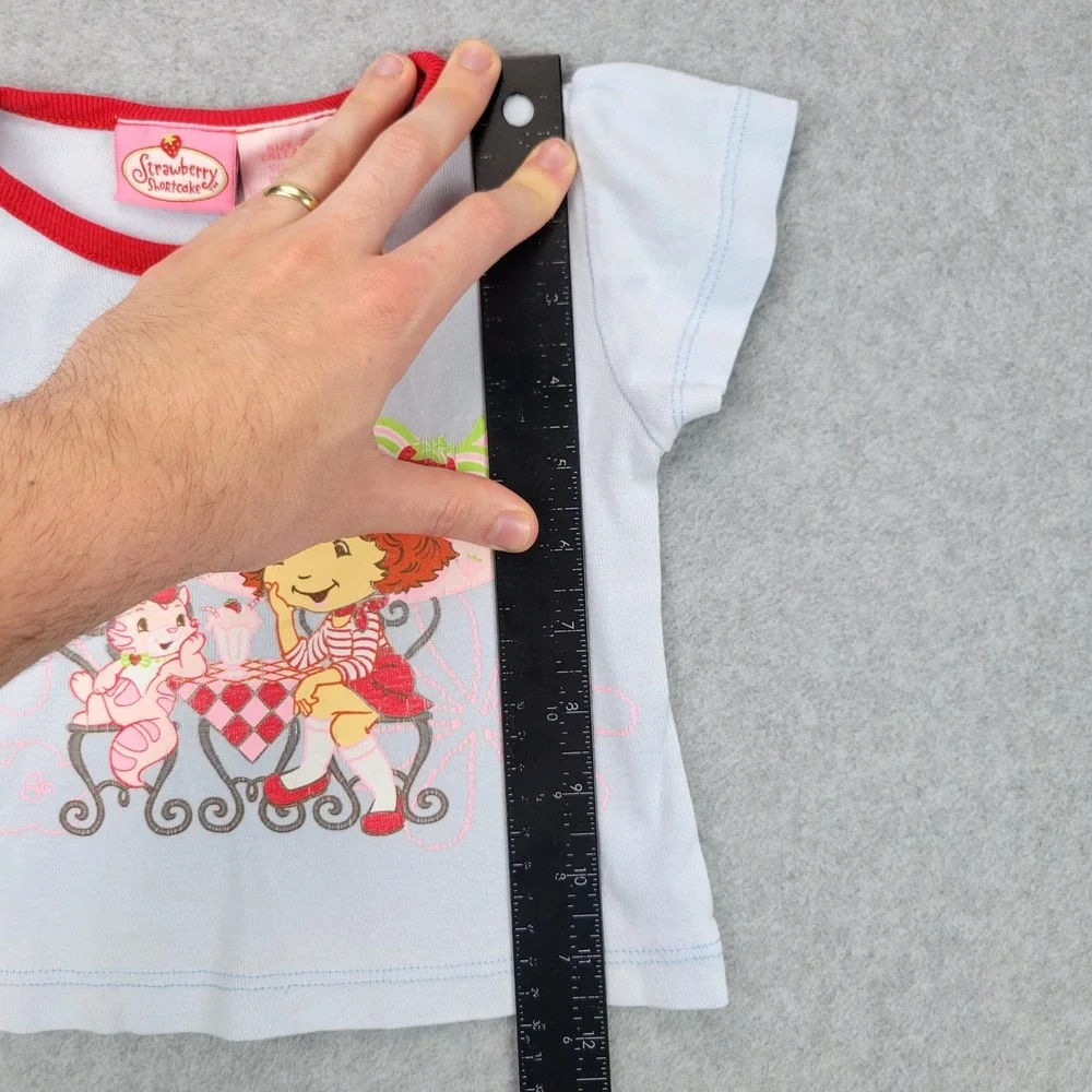 Strawberry Shortcake Graphic‎ Tee Kids 2T Blue Ringer Cap Y2K Picnic 2006